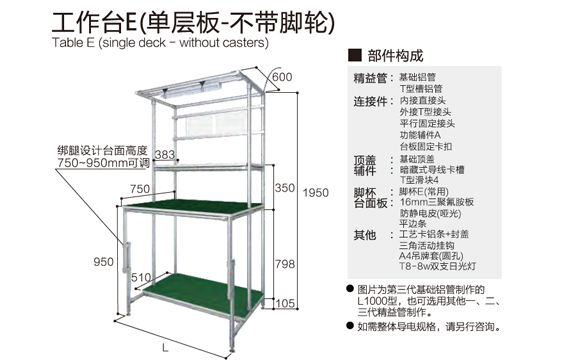 分享2款精益管工作臺桌設計案例